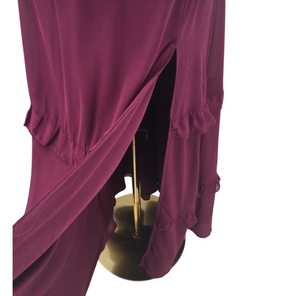 LULU'S L Sincerely Poised Plum Purple Backless Bustier Tiered Maxi Dress NEW B93 - Picture 5 of 10